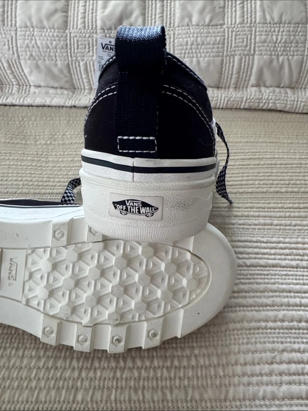 Vans Black and White Checkerboard Laced Sneakers